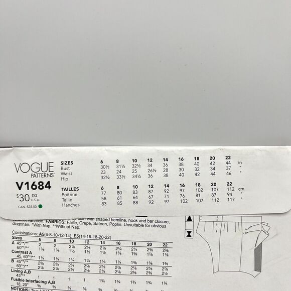 Vogue Sewing Pattern V1684 A5 Pencil Wrap Skirt Statement Front 6 8 10 12 14 - Picture 5 of 7